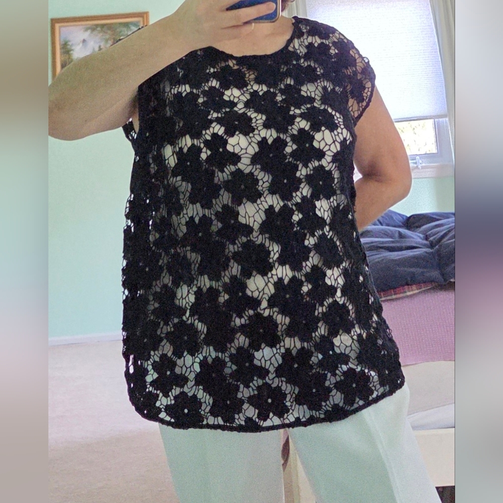 Talbots Black Lace Blouse